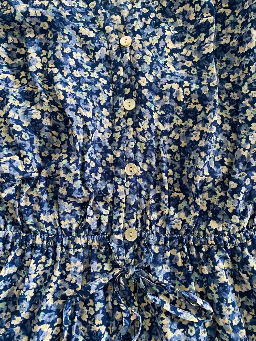 Rails Eliza Blue Floral V-Neck Long-Sleeve Dress NWT - Picture 6 of 8